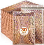Holographic Pink Bubble Mailers Self Seal Padded Envelopes Waterproof Shipping Bags for Small Business