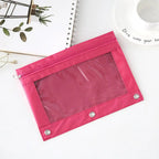 Zippered Binder Pencil Pouch Pen Case Stationery Multicolored B5 File Holder PVC With 3 Rings Pencil Case Folder File Package