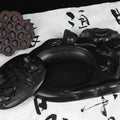 Carving Ink Stone Lotus Shaped Natural Calligraphy Rock Grinding Inkstone Plate Chinese Painting Calligraphie Strong Ink Inkslab