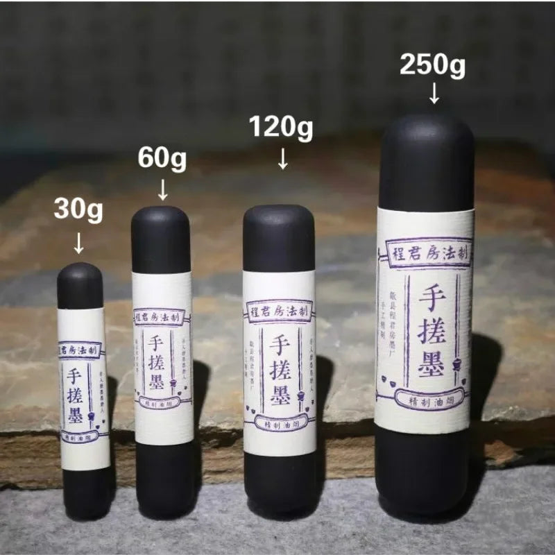 Hand Rubbing Oil Soot Ink Sticks Pure Handmade Ink Block Traditional Chinese Calligraphy Painting Oil Smoke Ink Bar Ink Stone
