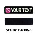Custom Name Tags Number ID Badge Embroidered Patches with Instagram Logo Iron on Hook Loop Backing