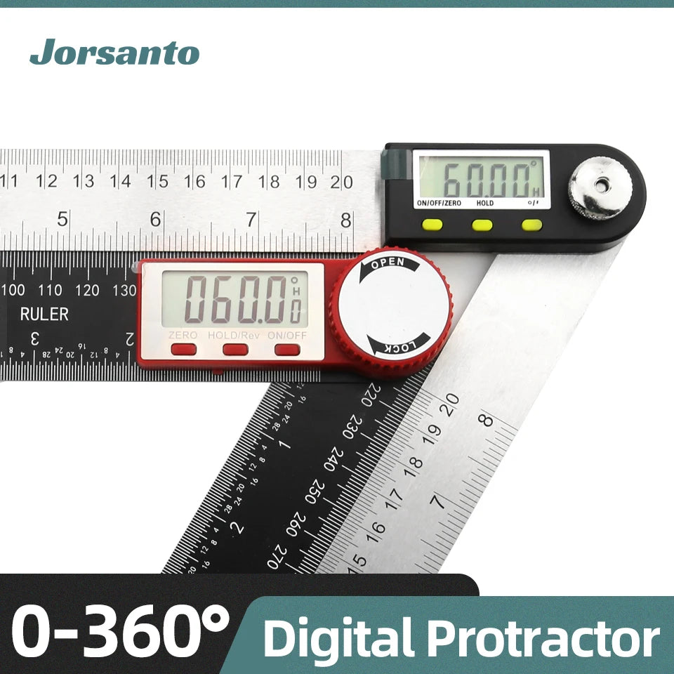 Electronic Digital Display Angle Ruler 360 Degree Woodworking Measuring Angle Instrument Protractor Angle Meter Goniometer