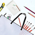 19x25 Inch Art Portfolio Bag with Handle & Zipper, Vinyl Mesh Folder Organizer for Bulletin Boards, Scrapbooks, Posters, Durable