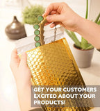 50pcs Bubble Envelope Sending Package Pouch Metal Gold Packaging Supplies Thicken Postage Bag Mailer Small Business Delivery