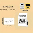 10 Rolls 50x30mm White Self-Adhesive Thermal Labels for Portable Handheld Printers Barcode Shipping Address Stickers Easy Clean
