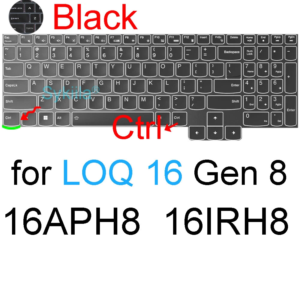 Keyboard Cover for Lenovo LOQ 15 16 17 Gen 11 10 9 15AHP11 15IHP11 15AHP10 15ARP10 15IRX10 17IRX10 Silicone Protector Skin Case