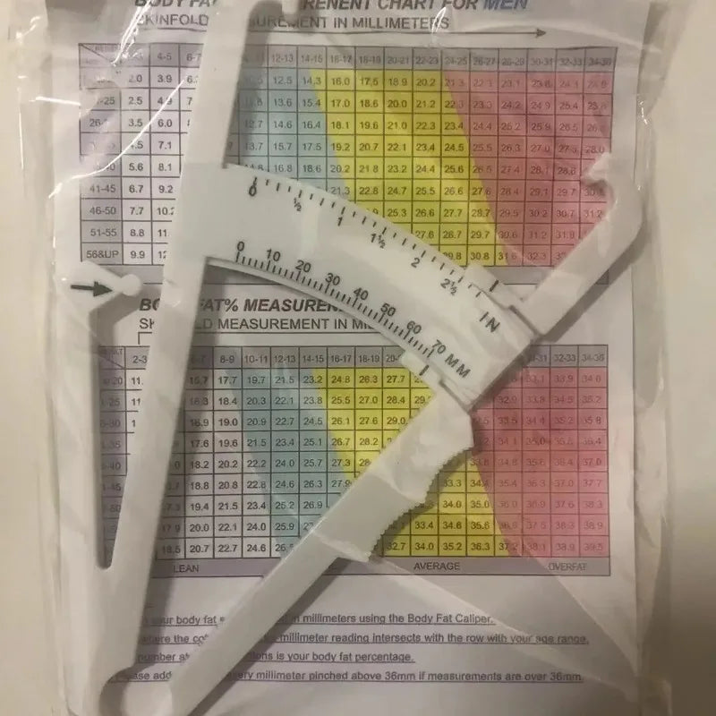 1set 70mm Skinfold Body Fat Caliper Set with Measure Tape Body Fat Monitors Body Fat Tester Skinfold Measurement accessory