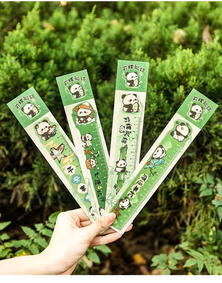 Cute Panda Magnetic Bookmark Ruler Student Creative Flexible Ruler 15cm Cartoon Rabbit Bear Capybara Magnetic Straight Ruler