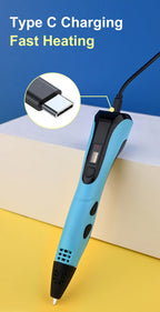 3d Pen for kids Creatived Toy DIY 3D Printing Pen Type-C Rechargeable 3D Pens Set with 200M PLA Filament for Children Gift
