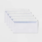 45ct 4"x9.5" Press and Seal Security Envelopes White - : Self-Seal Mailing, Business, Letter, Size 10