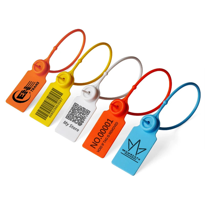 100Pcs Custom Logo Disposable Plastic Security Seals Personalized Hang Tags for Clothing Shoes 180mm