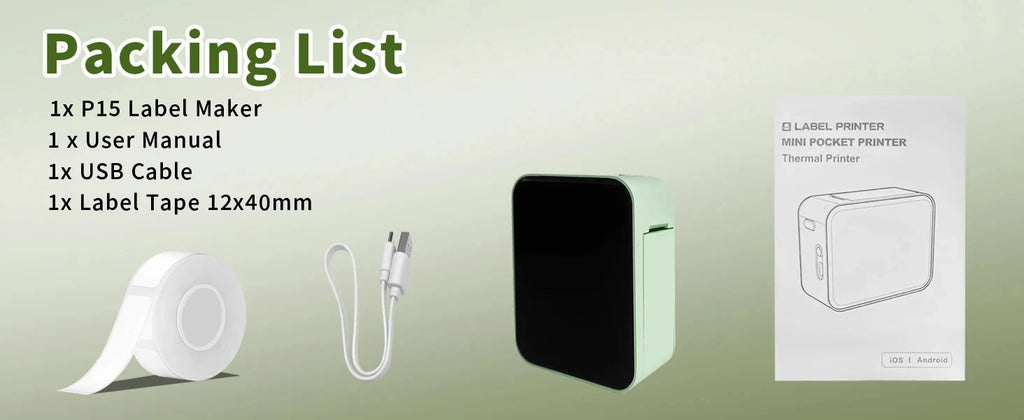 Marklife P15 Label Printer Portable Thermal Printer Inkless Mini Sticker Maker With Adhesive Label Printer As D11/D110/Q30 Print
