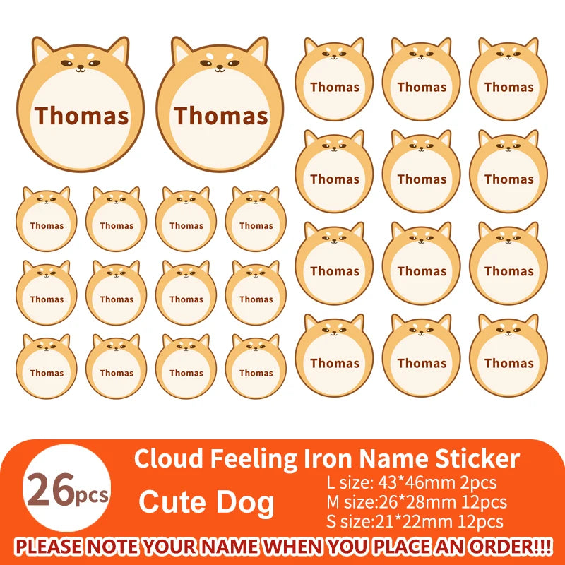 Multi Style Personalized Embroidery Name Sticker Clothes Label Decals Washable Iron On Tags Children Uniform Stickers Custom