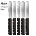 A5 A6 Transparent Black Frosted Bookmark Ruler For 6 Hole Loose Leaf Binder Notebook Planner Agenda Index Ruler Flexible Measure