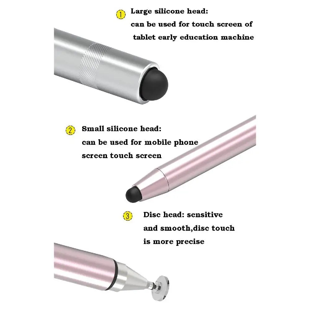 Portable Professional 3-in-1 Stylus Pen High Sensitivity Metal Touch Screen Pen No Bluetooth Universal Capacitive Touch Pencil