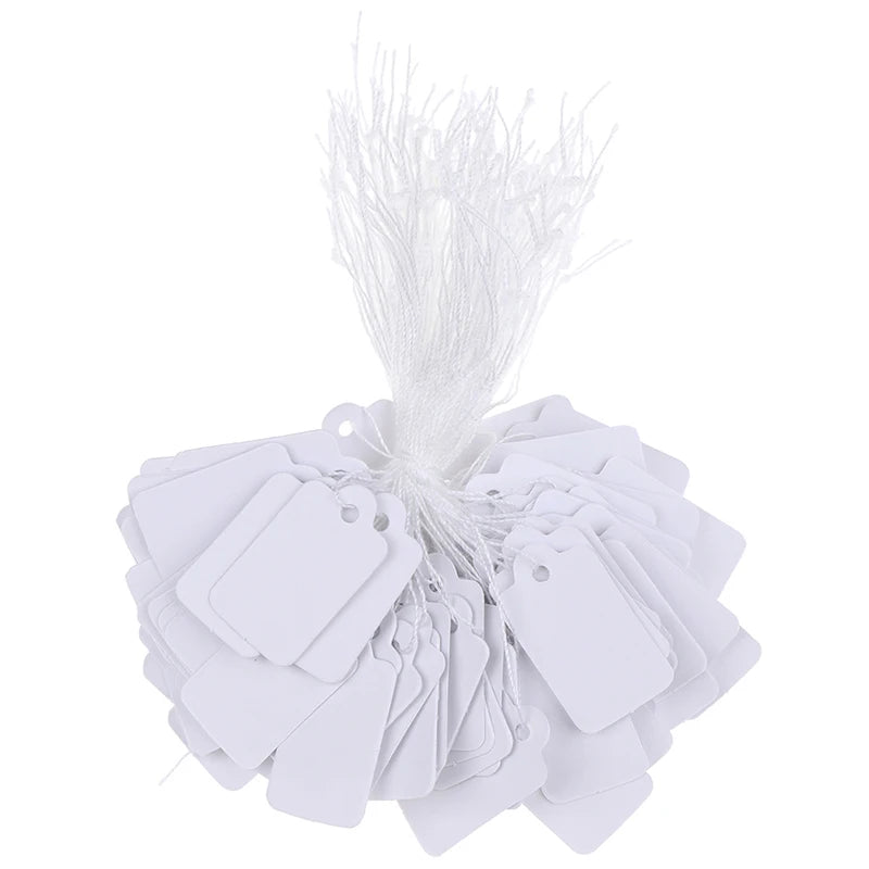 300Pcs Price Tags Label Tie String Strung Ticket Jewelry Merchandise Display Price Tags