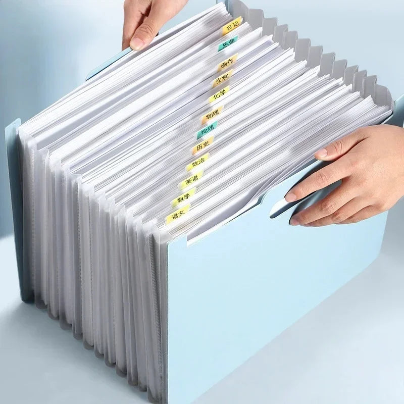Accordion File Organizer with 13 Pockets, Expanding File Folder with Lable Pocket,Upright Open Top,A4/Letter Size Paper Document