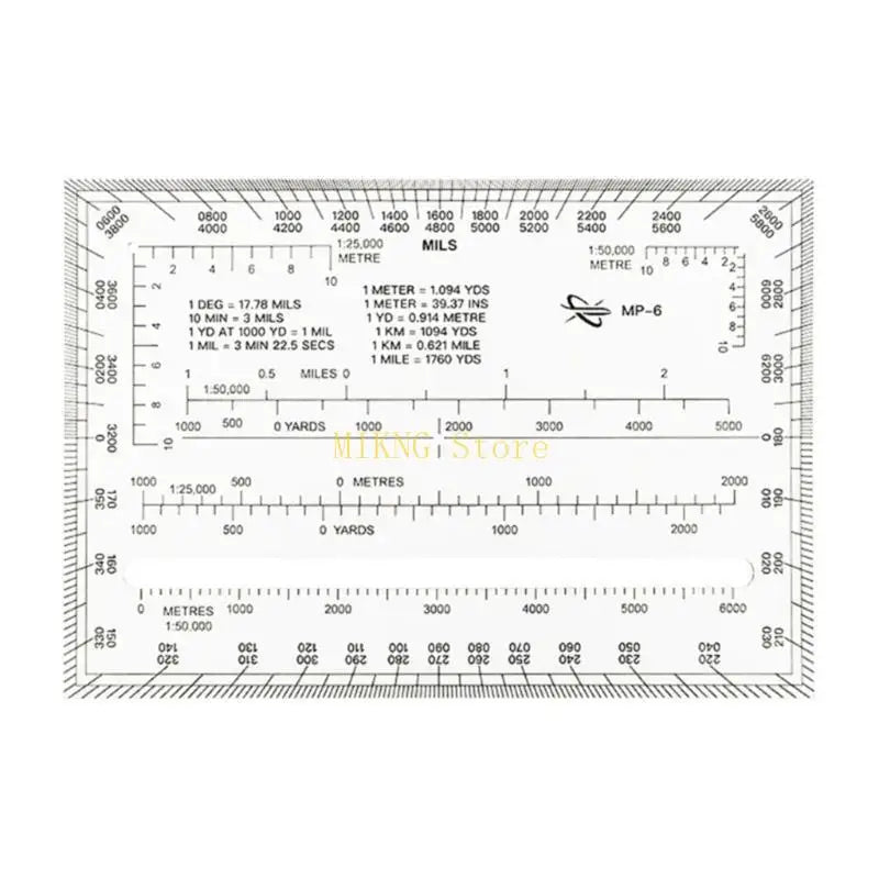 Flexible Map Scale Protractor Clear Coordinate Scale Map 1:25000 Best Sale