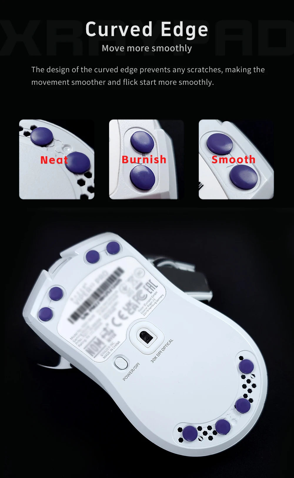 X-Raypad Obsidian Air Mouse Skates All Series – Quiet & Control