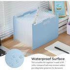 Large Capacity A4 Accordion File Organizer, Multi-Layer PP Document Folder, Desktop Standing Storage Bag with Handle