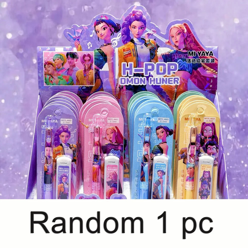 ♣Kpo-Pencils Ruler Pencil Sharpener Pen Bag Eraser Kids Cute Stationary Set Student Back To School Supplies Gift