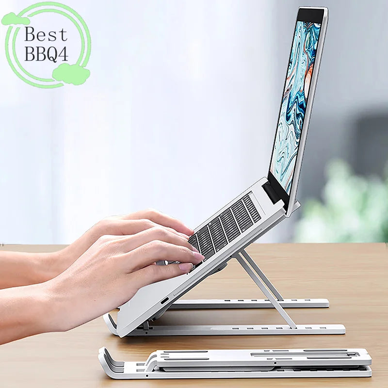 (BBQ4)Universal Laptop Stand Adjustable Notebook Holder For Macbook Non-slip Foldable Cooling Base Bracket For Tablet Phone
