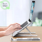 (BBQ4)Universal Laptop Stand Adjustable Notebook Holder For Macbook Non-slip Foldable Cooling Base Bracket For Tablet Phone