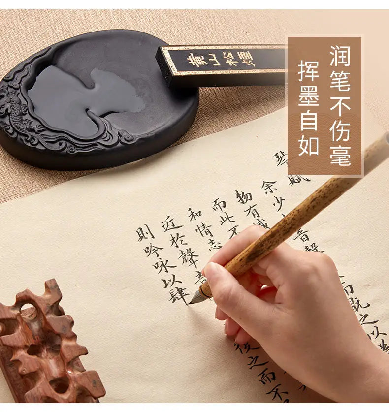 Chengni Inkstone Natural Original Stone Multi Functional Four Famous Students Table Grinding Ink Calligraphy Supplies Plate
