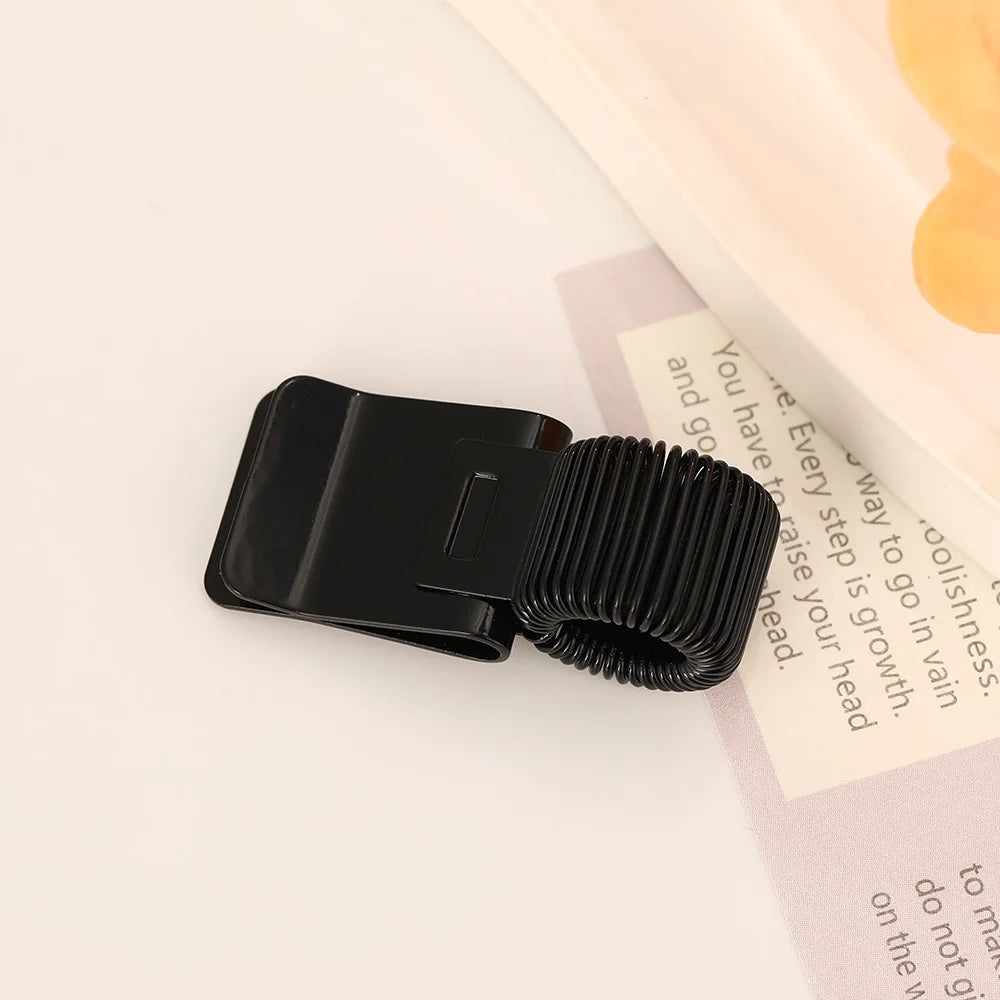 1pc Heavy-Duty Metal Pen Clip with Spring - Secure Grip Notebook Paper Clip, Minimalist Desk Organizer for School, Office