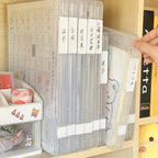 Plastic Document Organizer Organized Clear Square Shape Storage Box A4 Organizing Box Double Buckle Plastic File Box