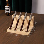 1PC Walnut Wood Multifunction Desk Organizer - Pen Holder, Phone Stand & Storage Solution for Office and School