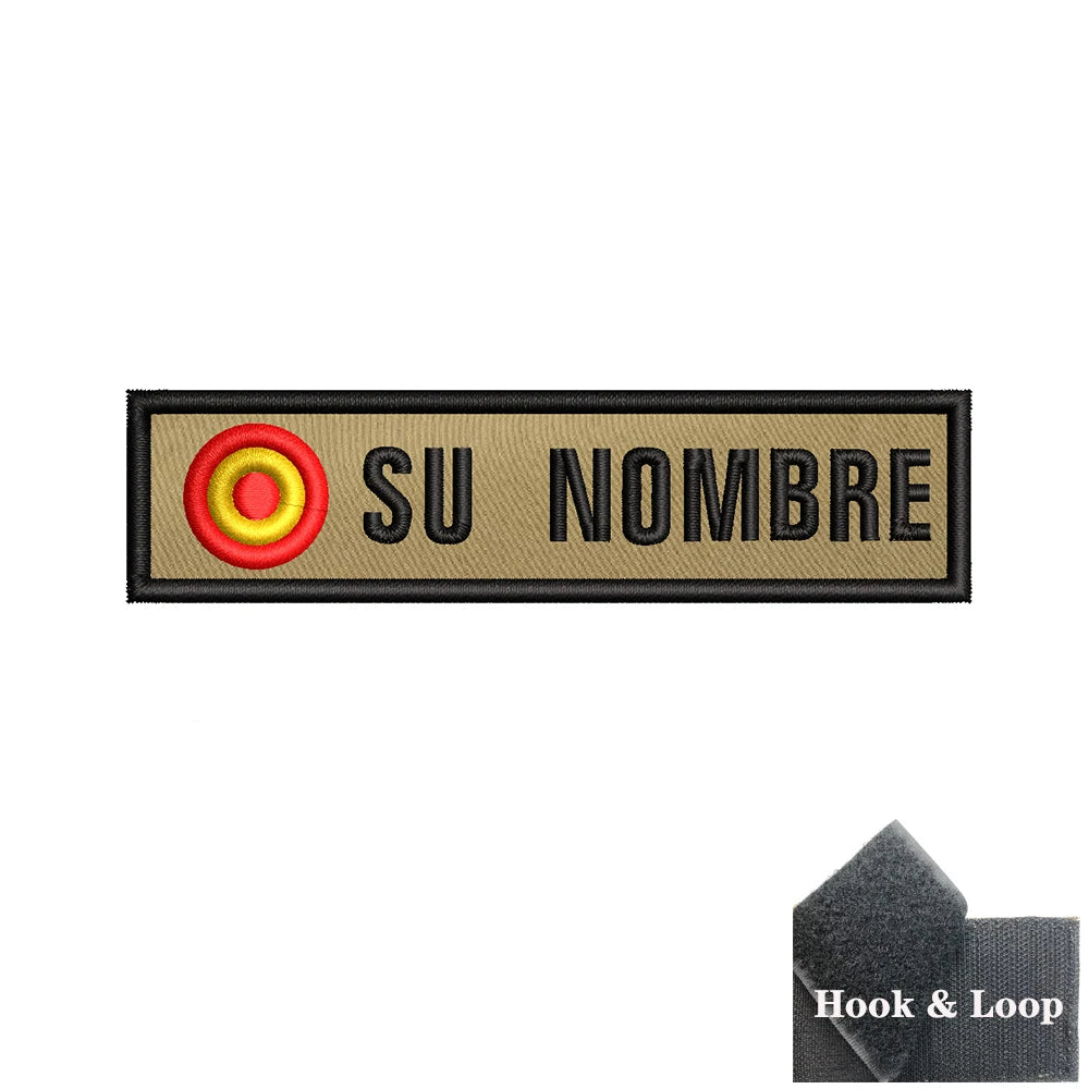 1PC 10cmX2.5cm Custom Name Flag Patch Badge Khaki Iron On Or Hook Loop Netherlands Russia Lithuania France Italy Spain Israel