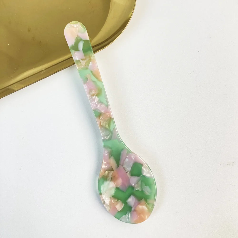 Natural Acrylic Ice Spoon Cream Coffee Caviar Spoon Stirring Spoons Dessert Spoon Teaspoon Crafts Kitchen Tool Tableware