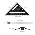 Metric & Imperial Scales Aluminum Alloy Angle Triangle Ruler 45cm T Square Acrylic Ruler Measuring Tool Set for Carpentry