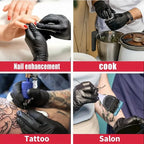 100/50/20PCS Black Nitrile Gloves Latex & Powder Free for Tattooing Manicures Salon Cleaning Disposable Food Working Latex Glove