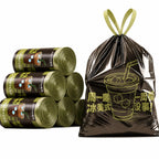 Printed Drawstring Trash Bags 20L Capacity Disposable Garbage Bin Liners Thickened Leakproof Rubbish Bags for Home Kitchen