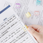 Candy Color Push Paperclip Pusher Transparent Test Paper File Storage Clip Bookmark Student Stationery School Office Supplies