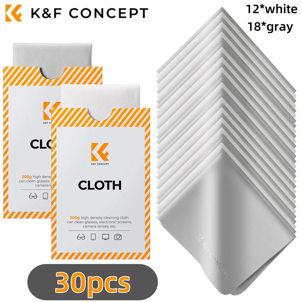 K&F CONCEPT 6*7inch Premium Microfiber Cleaning Cloths Lens Cleaning Cloth for Camera Lenses, Eyeglasses, Phone Screens, Cameras