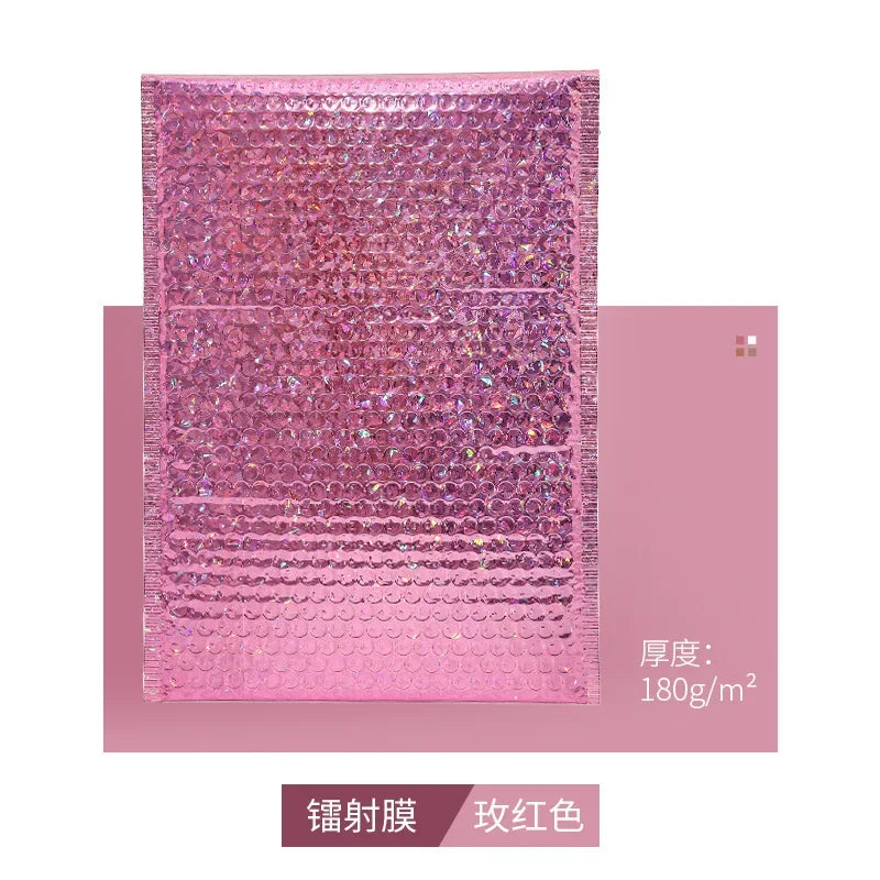 10Pcs/Lot Bubble Mailers Aluminized Bags Laser Envelope Self Seal Postal Gift Packaging Bags Book Shipping Package Colorful Bags
