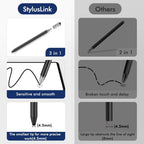 Portable Professional 3-in-1 Stylus Pen High Sensitivity Metal Touch Screen Pen No Bluetooth Universal Capacitive Touch Pencil