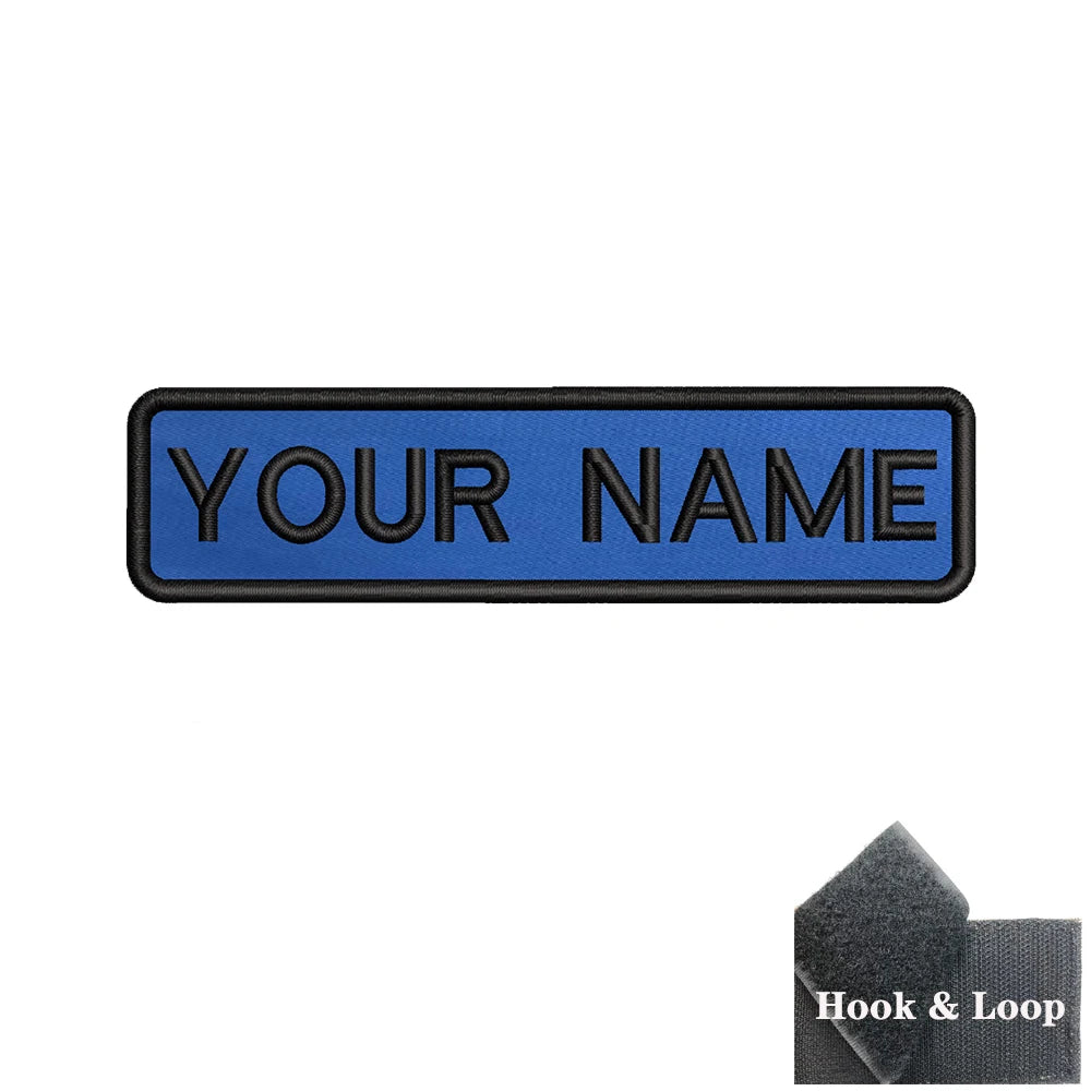 1PC 10cmX2.5cm Custom Personalized Name number Patch Stripes Badge tags chevrons Armband Iron On Or Hook Loop embroidered