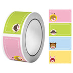 1Roll(120Pcs) Cartoon Name Tags Stickers 16 Designs Decals Kids Teacher Reward Labels School Supplies Various Gift Packaging