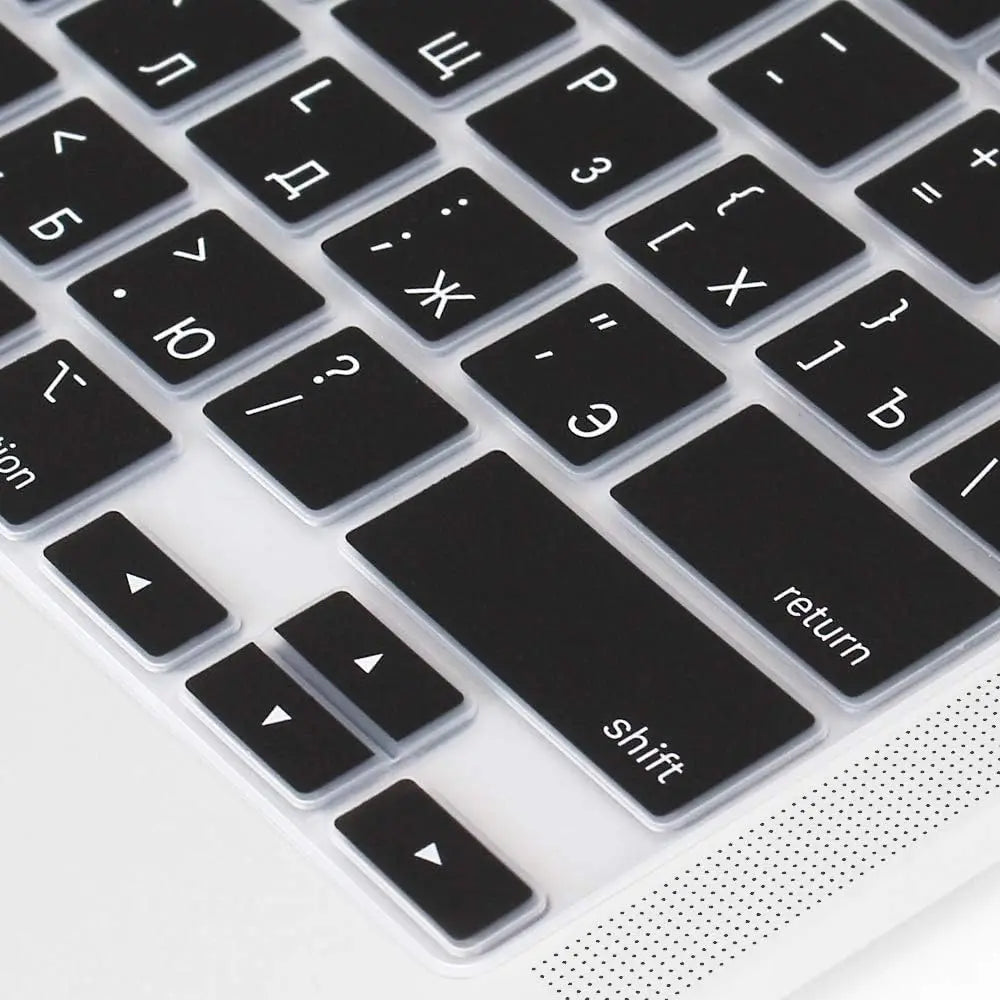 Russian Layout MacBook Pro Keyboard Cover 14" 16" M4 M3 M2 M1 Pro, MacBook Air 15" 13.6" M3 M2 Silicone Skin, US/EU Version
