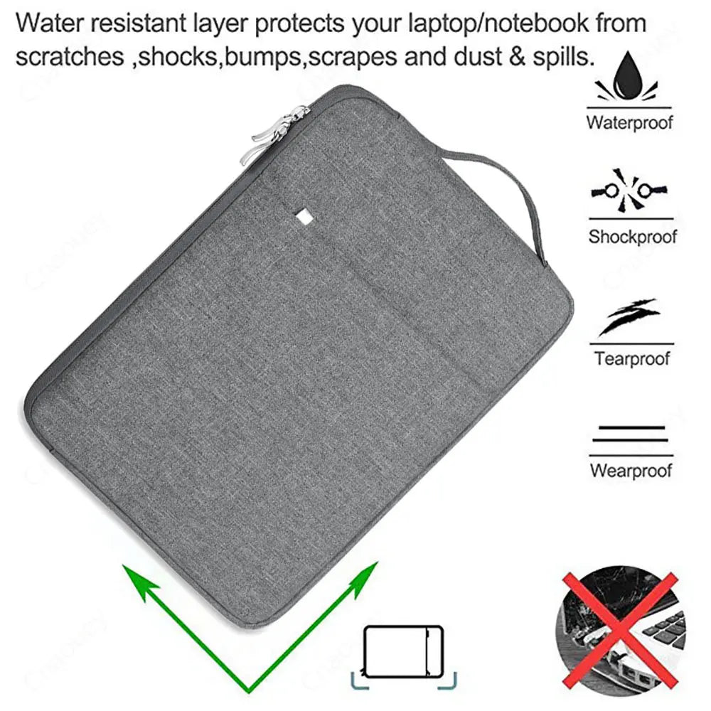 Laptop Sleeve Handbag Case for HP 13.3' 13.5' 14' 15.6' 16' Waterproof Zipper Portable Notebook Cover for HP 11.6' 12.5' Bag