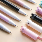 36-Pack Cat-Themed Erasable Gel Pens 6 Colors Refill Set, 0.5mm Fine Point, Heat Sensitive with Rubber Grip, Assorted Styles