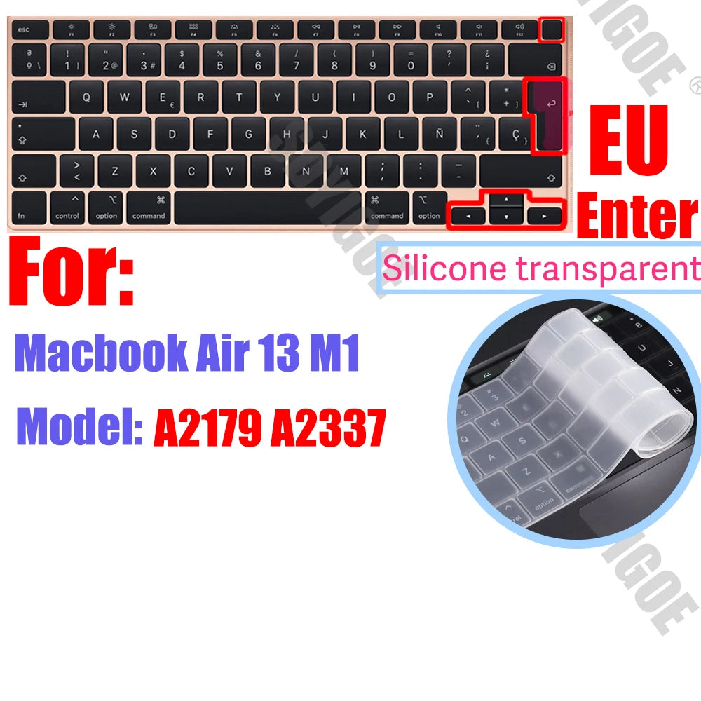 Silicone Keyboard Cover for All MacBook Air/Pro 13 14'15'16 inch,M1,M2,M3 M4 M5 Chip Model A2918,A2992,A3113,A2337,A2941 US & EU