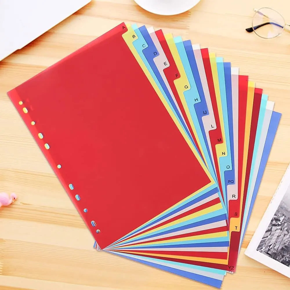 10/21 PCS Binder Dividers, Number 1-10, Letter A-YZ Label Notebook Dividers, Suitable for 2/3/4/11 Ring Binders.