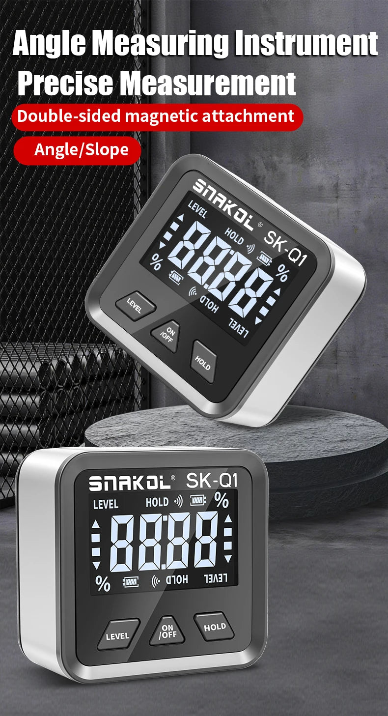 snakol Angle Protractor 360 Degree Mini Electronic Digital Protractor Inclinometer Angle Finder Gauge Measurement Box