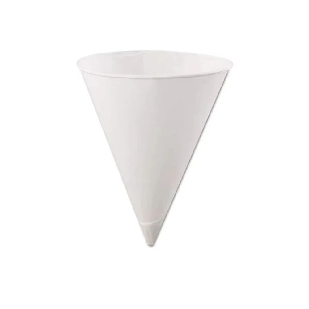 200Pcs 3.7Oz/4.5Oz White Paper Cone Cups Coated 200 Count Snow Cone Cups Heat-resistant Multi-functional Cone Party Tableware