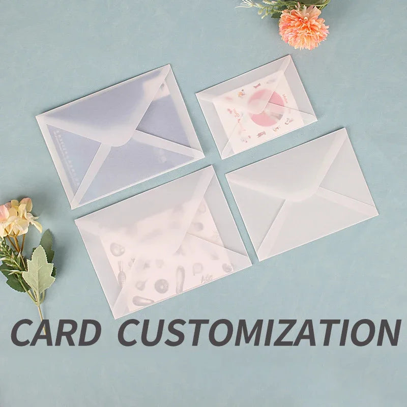 50pcs/lot Translucent Envelopes European Sulfuric Acid Paper Envelope for Wedding Invitation Business Supplies Giftbox Storage